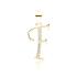 Pandantiv argint placat cu aur galben initiala litera F cu pietre DiAmanti LZ0002G_F-DIA (Argint 925‰ 0,9 g.)
